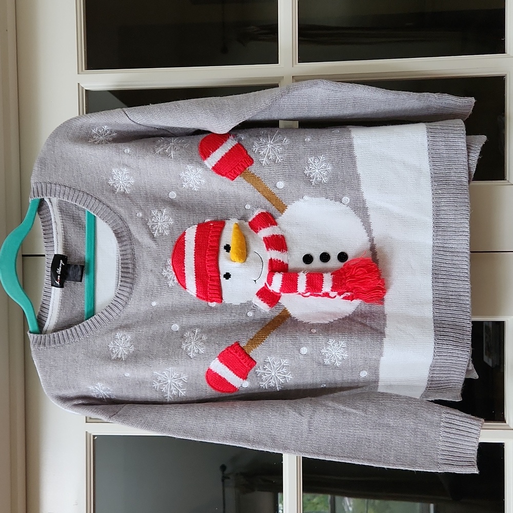 Gray Snowman Sweater